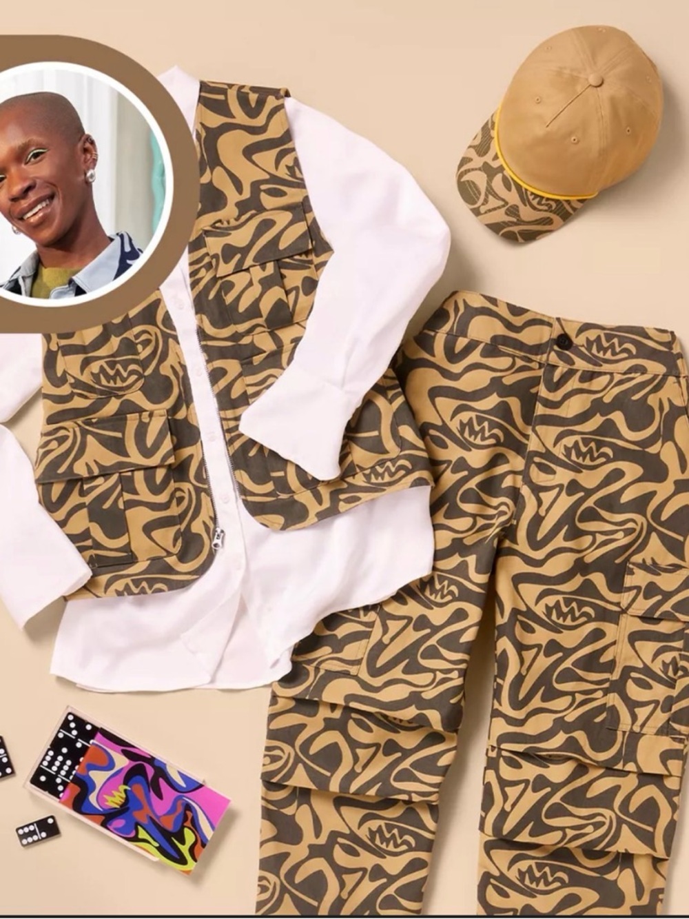 Target Men's Cargo Pants in Olive and Tan Camouflage